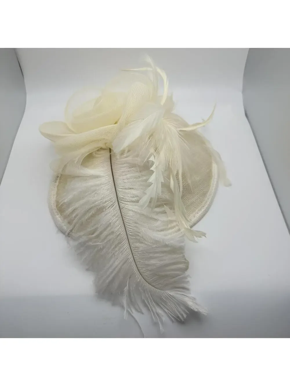 Elegant Ivory Feathered Fascinator